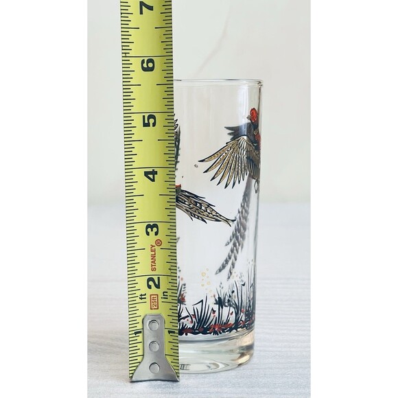 VTG Hazel Atlas Glasses Lot of 3 – 22K Gold Leaf & Enamel Pheasant Design – 1950 - Picture 8 of 10